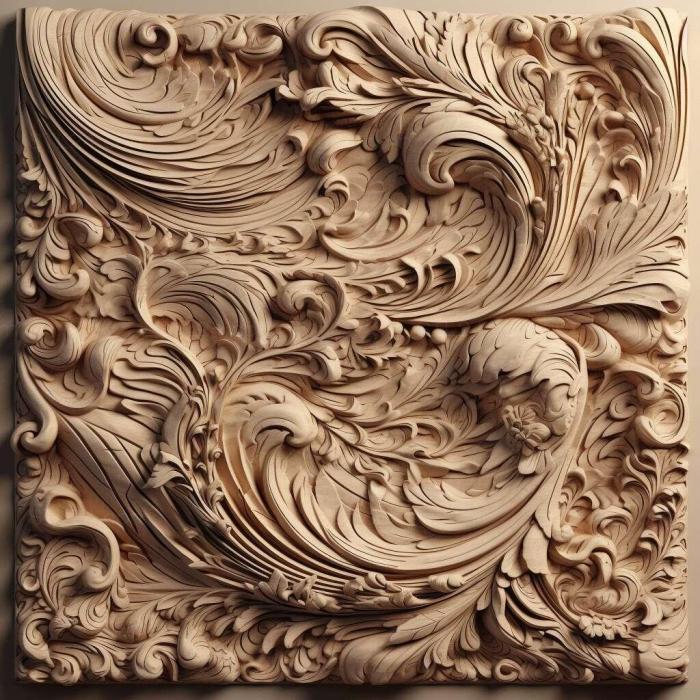 Patterns and decorations (stl fabric 1, PATTERN_1437) 3D models for cnc